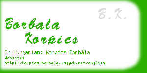 borbala korpics business card
